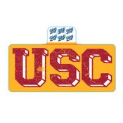 USC Trojans Block Font Gold Sticker
